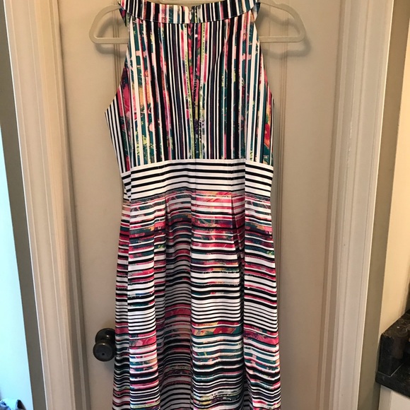 Nine West Sleeveless A-Line Multi-Color Dress 12 - Picture 4 of 4